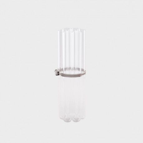 VASE 7 TUBES ARGENTE