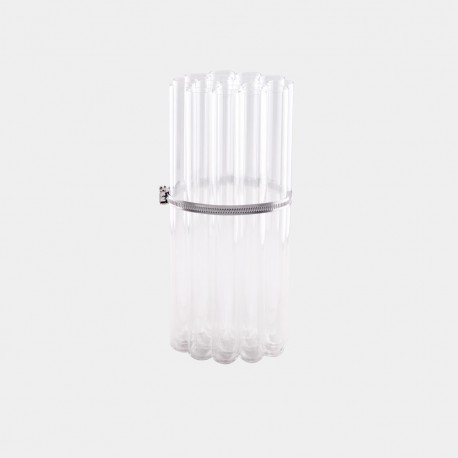 VASE 16 TUBES ARGENTE